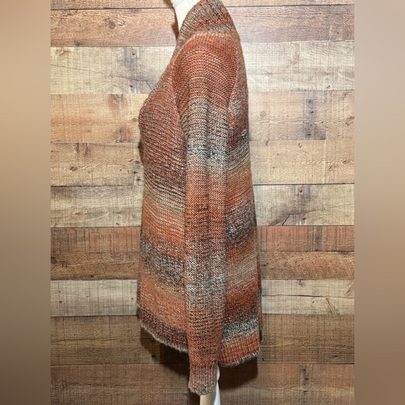 PrAna Women's Claus Orange Sundried V-Neck Ribbed Chunky Knit Sweater size M* - Picture 3 of 9